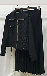 Krep Kumaş Etekli Takım Kadın