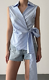 Kruvaze Bağlamalı Kadın Bluz