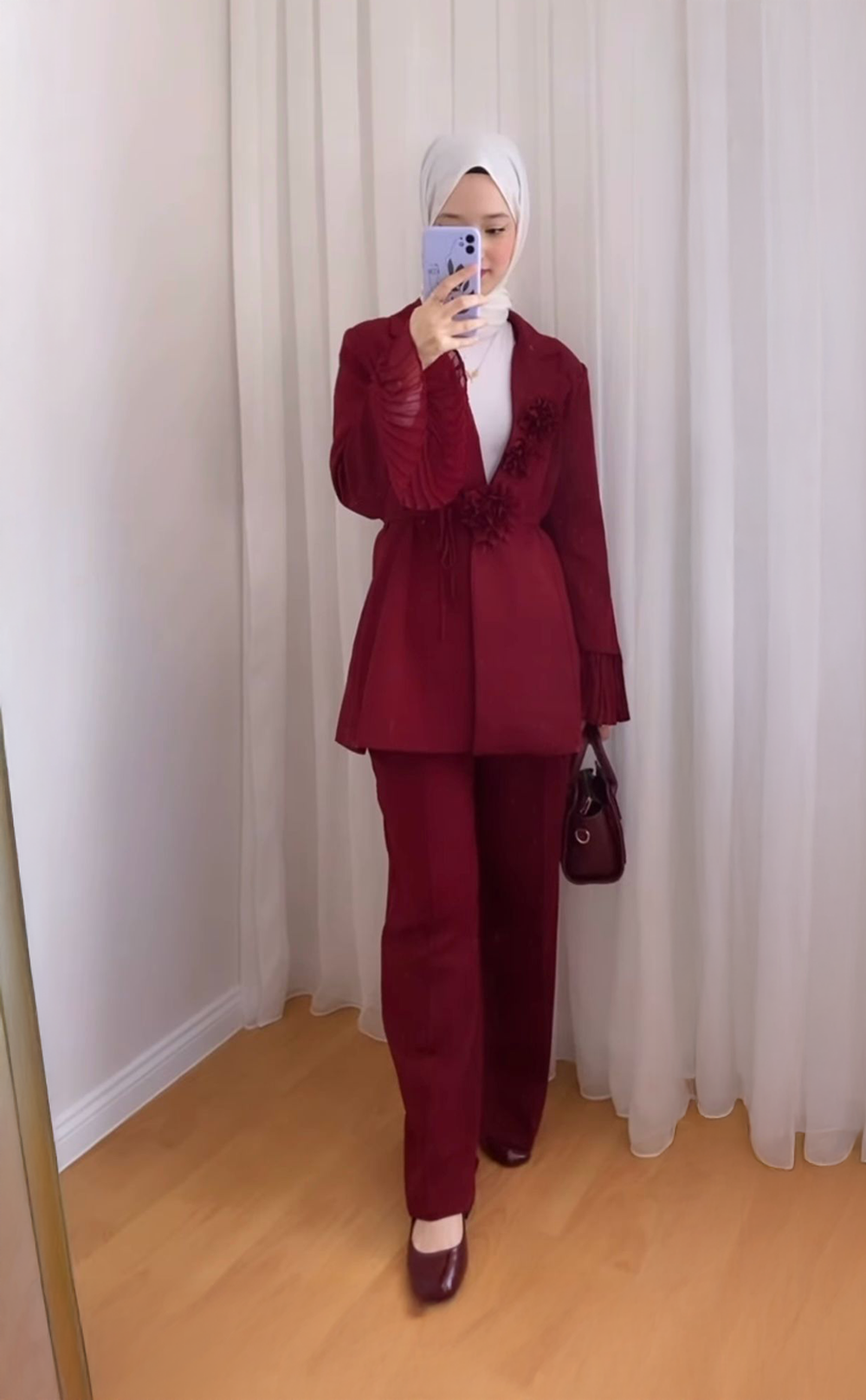 Kolu Pilise Detaylı Tesettür Takım Kadın