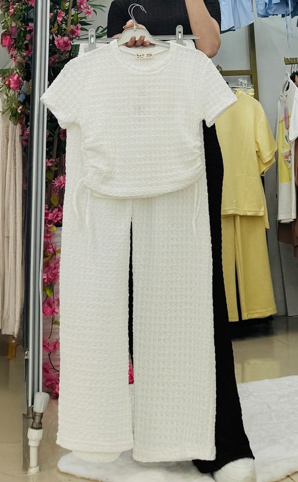 Bürdümcük Kumaş Yandan Büzgülü Yazlık Kadın Takım